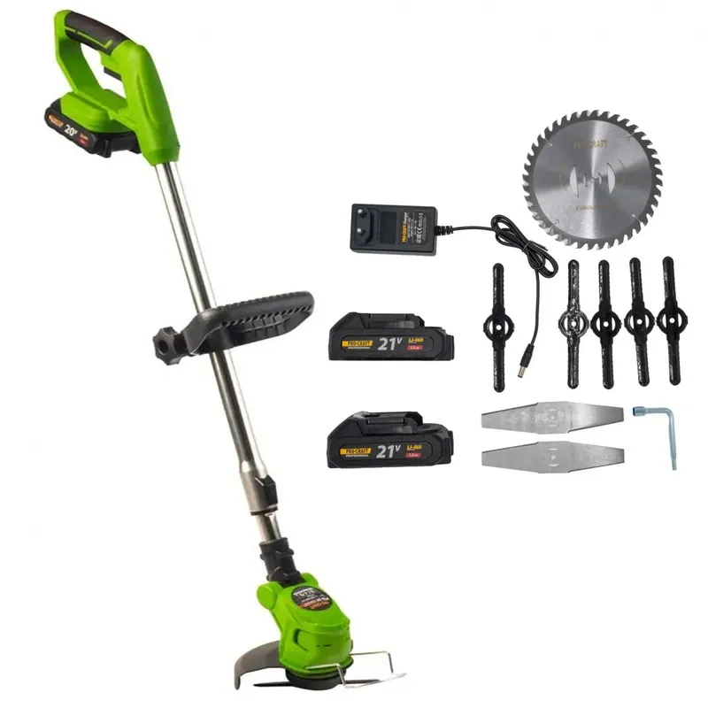 Trimmer pentru tuns iarba pe acumulator PROCRAFT PTA-24 10000 rot/min, 2 x acumulatori 21V/1.5Ah Preferatul clienților