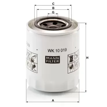 Filtru combustibil WK 10 019 Mann Filter pentru Kubota Comandă acum